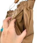 Abercrombie & Fitch  Shorts Faux‎ Vegan Leather High Waist Camel Tan Size Large Photo 4