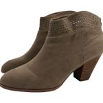 VIOLET & RED Jackson Laser Cut Topline Bootie Size 10 Taupe Almond Toe Gray Photo 0