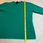 J.Crew Italian Cashmere Cable Knit Crewneck Sweater Green 3/4 Sleeve Size S Photo 11