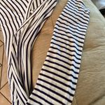 Brandy Melville  blue & white striped lightweight long sleeve V neck top Photo 7