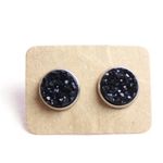 Boutique Black Crystal Druzy Earrings | Gold Filled Photo 1