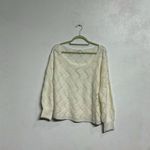 Sugar Lips  White Cropped Natasha Zig Zag Knit Sweater Sz M Photo 1