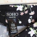 Soho  | Black/Floral Pull On Ankle Length Pants Photo 2