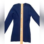 Karen Millen Navy Rib Knit Viscose Blend Crewneck Sweater Photo 4