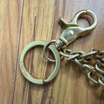 Brahmin Double Tassel Key Fob Brown Croc Embossed Bag Charm Schooner Keychain Photo 2