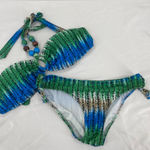 Rampage  multicolor halter style beaded‎ bikini, size medium Photo 0