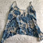 Soprano  Blue and White Floral Blouse Tank Top Photo 2