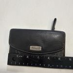 Fossil Vintage Y2K Black Card Holder Folding Zip Minimalist Snap Leather Wallet Photo 13