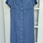 Talbots Vintage  Blue Checkered Button Midi Dress Cottagecore Western Size 4 NWT Photo 0