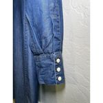 Lucky Brand Shirt Dress Y2K Denim Pearl Snap Western Pockets Chambray Women Sz S Photo 4
