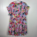 Entro  Boutique Multicolored Floral Tiered Romper Jumpsuit Button Down Large L Photo 7