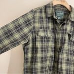 Woolrich  Green Plaid Button Down Shirt Petite L Photo 4