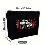 Black Polyester Medication Organizer Bag with Zipper Closure Photo 2