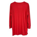 NWT Jenni Cozy Soft Sleepshirt Womens M Orange Ribbed Long Sleeve Lounge Hygge Red Size M Photo 2