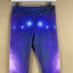 Galaxy Print Leggings Women's Athletic Yoga Pants Running Celestial Stars Small Purple Photo 2