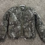 Aeropostale  Green and Gray Floral Camouflage Patterned Jacket Photo 0