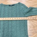Ralph Lauren LAUREN  Rollneck Cable Knit Sweater Green Size Medium Fisherman Photo 10