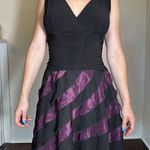 Whimsigoth Black Purple Midi Dress Size 8 Photo 0