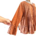 LOGO By Lori Goldstein LOGO Lavish by Lori Goldstein Scoop
Neck Swing Bed Jacket Umber Orange Boho Top Photo 2