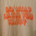 Aerie Offline by  Cream Thermal Happy Long Sleeve Shirt Lounge Women's size XS Photo 2