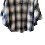 Revolve Blank NYC  Poncho Cape Jacket Checked Out Plaid OS 1/4 Zip Vegan Leather Photo 2