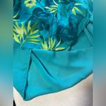 Robbie Bee Women's Aqua Floral Maxi Spaghetti Strap Dress & Sheer Blouse Size 14 Photo 10