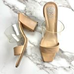 Vince Camuto Felima Mules Biscuit Soft Leather & Clear Size 11 Vaca Resort Club Photo 6