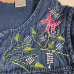 LA CERA Denim Dress Floral Embroidered Button Front Midi Women's Medium Blue Size undefined Photo 6