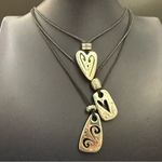 Brighton Retired Brazilian Multi Cord Triple Heart Pendant Necklace Photo 1
