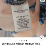 Loft Light Pink and Blue Floral V-Neck Blouse | Women’s Size XL Photo 13