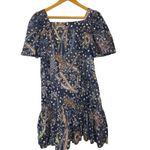 Cara Cara Janie Blue Floral Cotton Puff Sleeve Mini Dress Size Large Photo 3