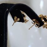 Gold Filled and Emerald Green Owl Stud Earrings Photo 4