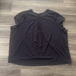 Athleta Black Short Sleeve T-Shirt 2X Cap Sleeve Stretch Tee Shirt Crewneck Photo 3