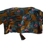 One Clothing One ❤️ Clothing Floral Crop Button-Up Tie-Front Top w/ Bell Sleeve size … Photo 1