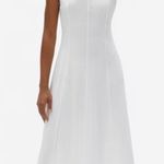 Everlane The Luxe Cotton Seamed Dress in White Photo 0