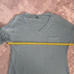 SheIn Emery Rose Women's Summer Green Color V-Neck Batwing‎ Sleeve Loose Casual Shirt Photo 4