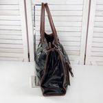 Franco Sarto  Faux Leather Large Tote Shoulder Bag Black Brown Photo 2