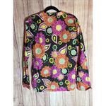 Vera Bradley  Women M 10 Blouse Top Shirt Contrast Black Orange Green Yellow Pink Photo 6