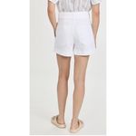 Vince Belted Stretch Cotton & Linen Twill Shorts White- Size 6 Photo 2