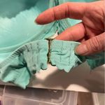 Victoria's Secret Teal aqua 34D victoria’s secret scalloped tie neck Padded Bikini Top Photo 1