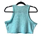 Derek Heart  Aqua Blue Terry Cloth Cropped Tank Top Size L Photo 1