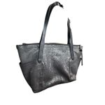 Cole Haan Gunmetal snakeskin Pebbled Leather Tote Purse Bag. Preowned li… Photo 1