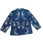 Vintage Denim & Co floral embroidered denim zip up jacket sz M womens cottagecor Blue Size M Photo 5