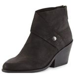 Eileen Fisher Tag Wrap-Snap Leather Booties Black, Sz 9 Photo 0