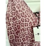 7 For All Mankind  Seamed Chiffon Slip Dress in Rose Leopard Pink | Size Large Photo 6