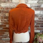 Lush Clothing Lush Rust Orange Satin Twist-Front Crop Top Size M NWT Photo 7