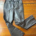Newport News Vintage ✨ ✨ 100% Leather Chocolate Brown Pants ~ Size 6P 🍄 Photo 3