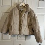 Sherpa Cropped Jacket Tan Size L Photo 0