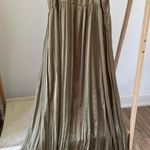 ZARA  Ruffle Pleated Tie Front Maxi Dress in Moss Green - XS Photo 3