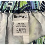 Bonworth ‎ Skirt Womens Medium Petite Blue Green Geometric Midi Casual Office Photo 5